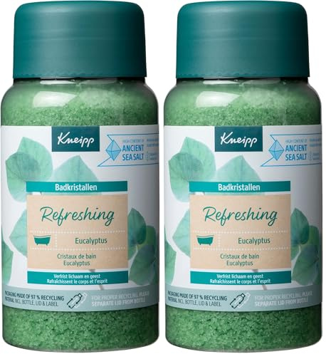 Kneipp - Sels de Bain Refreshing - Cristaux Eucalytups pour les Temps Froids et Saison Hivernale - 600 g (Lot de 2)
