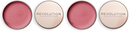 Makeup Revolution London, Baume Glow, baume multi-usages pour les joues et les lèvres, fini rosé, rose, 32g (Lot de 2)