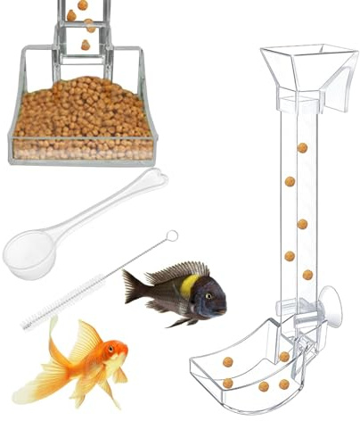 Tubo De Alimentación De Camarones – PC | Kit De Tubo Alimentador De Peces De Acuario | Alimentador De Camarones Para Pecera | Bandeja De Tubos De Alimentación Transparente, Juego De Platos Para Camaro