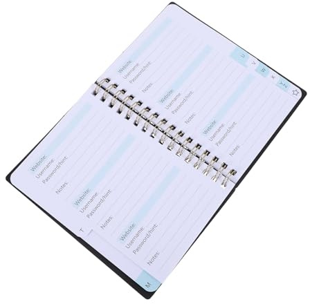 ABOOFAN Carnet de Mots de Passe A6 Format Cahier Noir avec Index Alphabétique pour Gestion Sécurisée des Mots de Passe Internet et Organiseur Personnel D’identifiants