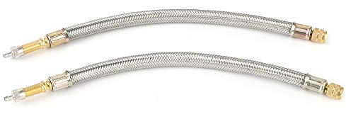 2Pcs Adattatore universale per prolunga stelo valvola per pneumatici Auto in treccia di acciaio inossidabile per camion, tori o auto con copriruota 250mm