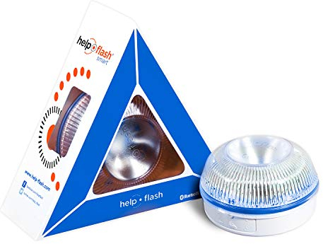 Luz de Emergencia para Coche - Help Flash Smart - Help Flash - Señalización Inmediata en Caso de Emergencia - Dispositivo V16 Visible a 1 Km - Conexión con el Móvil