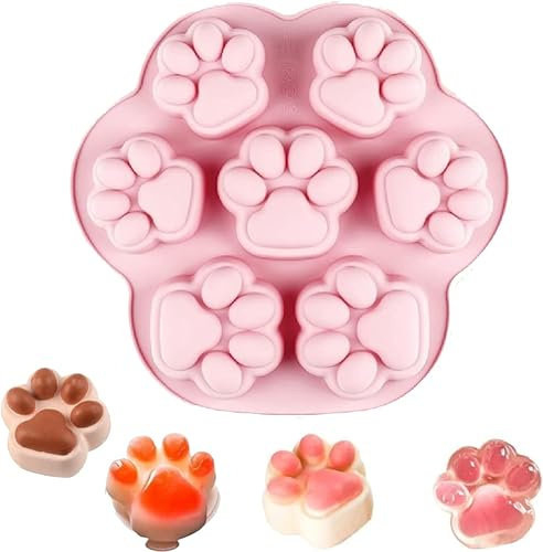 Silikonform Katze Backform Tiere Pfote Cartoon Kuchen Pfanne Geeignet zur Herstellung von Pudding, Kuchen, Schokolade, Eiswürfeln, Seife, Fondant usw.