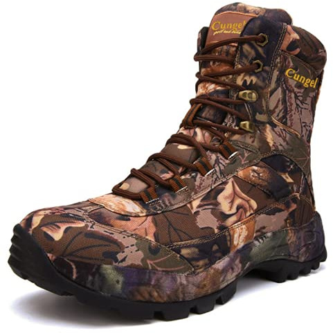 Czen Stivali militari da uomo, Stivali da combattimento militari impermeabili Scarpe antinfortunistiche tattiche, Stivali da escursionismo nel deserto antiscivolo da esterno (Brown,44)