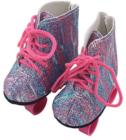 GIVBRO Patines de muñeca para muñecas americanas de 18 pulgadas, accesorios de vestir, zapatos con cordones, regalo del día del niño (#A)