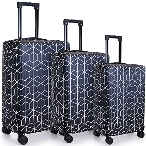 Sanwuta 3 Pcs Luggage Cover Washable Suitcase Protector Anti Scratch Case Fits 18-28 Inch Luggage, 3 Sizes