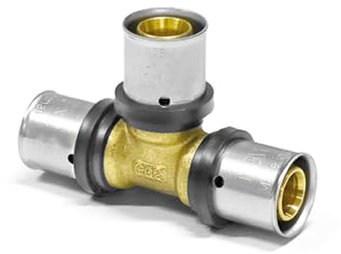 Sanpro THPRESS Pressfitting T-Stück gleiche Abgänge TH Kontur, Größe 32x3, Messing