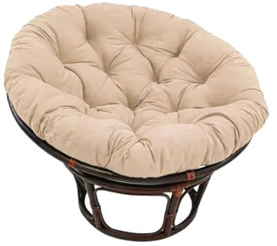 ZOKT Papasansessel Kissen Sitzauflage, Rundes Stuhlkissen Wasserdicht, Papasan Sitzkissen, Polster Sitzpolster für Schwenksessel, Hängesessel für Garten Gartenmöbel Stuhlauflage, Khaki, 120 x 120 cm