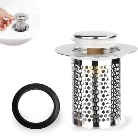 Acciaio Inossidabile Filtro di Scarico a Pavimento, Stile Corto Filtro di Scarico per Lavandino a Scomparsa Scarico Lavandino Raccogli Capelli tappo per Lavandino del Bagno per Cucina Bagno