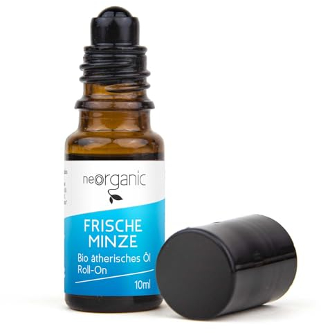 neoOrganic® BIO Pfefferminzöl Roll On - bei Kopfschmerzen und Migräne - Duftöl, Aromaöl Pfefferminze, Ätherisches Öl für die Aromapflege unterwegs - 10 ml