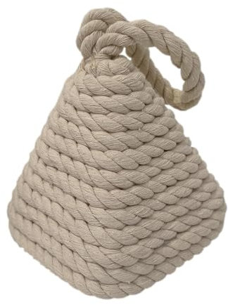 Rope Door Stopper - Weighted Rope Door Stopper | Rope Knot Cotton Door Stop with Handle | Multipurpose Rope Door Wedge | Rope Knot Door Stops | Farmhouse Rope Door Wedge | Blocker Keeps Door Open