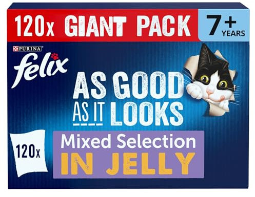 FELIX As Good As it Looks Senior 7+ Mixed in Jelly Wet Cat Food 120x85g