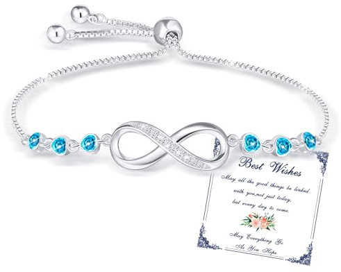 Esmoly Bracciale Donna Argento Infinito Braccialetto Cuore Zircone Regolabile Regalo Donna Ragazza (12)