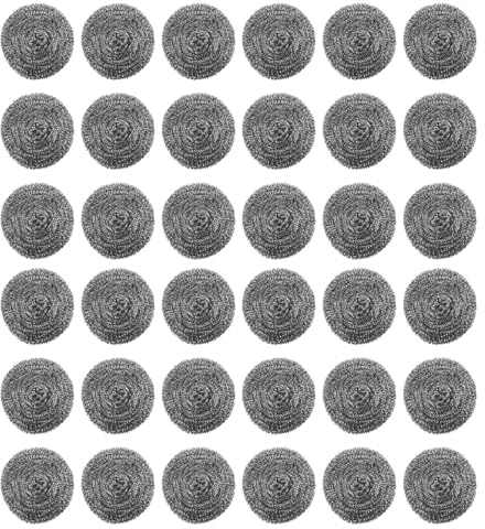 Alipis Lot de 40 éponges métalliques pour la vaisselle - Tampons de nettoyage en fil d'acier inoxydable - Chiffons à récurer pour casseroles, poêles, cuisinière, évier, cuisine et salle de