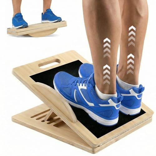 Tabla Inclinada para Estirar Pantorrillas, 3 en 1 Slant Board y Balance Board para Estiramiento, 5 ángulos Ajustables para Estiramientos de Pantorrillas, Tobillos, Piernas y Sentadillas