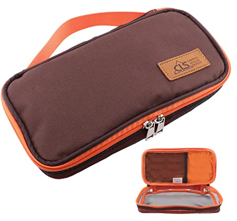 Camping Bestecktasche Leer, Besteck Aufbewahrungstasche Tragbar, Kochtasche Picknickbesteck, Besteckbeutel Besteckhalter für Gabel Essstäbchen Outdoor Reisen Camping - Orange Braun