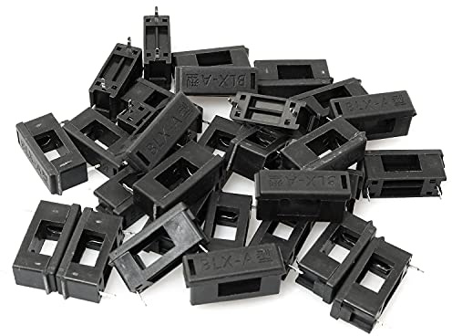 RLECS 30pcs BLX-A 5 x 20 mm PCB Fuse Holder Plastic Fuse Seat with Cover, Black