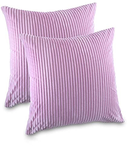 Kuscheli® 2er Set Kissenbezug im Doppelpack Cashmer Touch Fleece Kissenhülle, Sofakissen Kopfkissenbezug Kissenbezüge Couchkissen, Farbe:Rosa, Größe:2X 80x80 cm