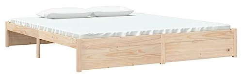vidaXL Estructura de Cama Somier Dormitorio Base Habitación Muebles Mobiliario Hogar Cuarto Descanso Madera Maciza Super King 180x200 cm