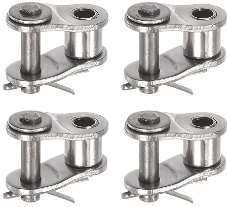 sourcing map 4Stk Kette Versetzt Halb Verbindungsrolle 3/8 Abstand Edelstahl Standard Kette Ende Stecker Geteilte Verbindungen für 06B Kette