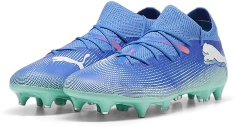 Puma Unisex Adults Future 7 Match MXSG Soccer Shoe, BLUEMAZING-Puma White-Electric Peppermint, 41 EU