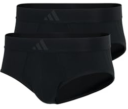 adidas Calzoncillos para Hombre (2 Unidades) – Calzoncillos Tipo Slip – Low Rise Brief (2 Unidades) – Active Flex Cotton 3 Stripes Unterwäsche, Black_4am007, L