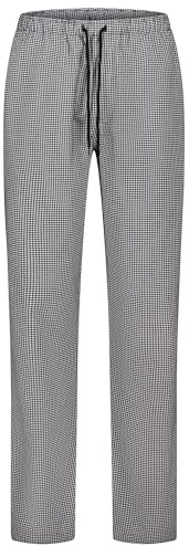 PALLTEX Alfredo Pantalon Cuisine Homme 100% Coton avec Taille élastique Pantalon de Cuisine Homme/Femme Professionnel Conforme à la Norme en 13688, Pepit, L