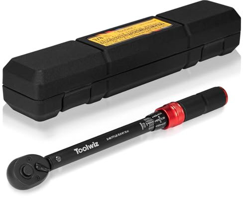 Toolwiz Llave Dinamométrica de 3/8, 6.8-61 Nm/5-45 Ft-Lb Llave de Torque, Precisión ±3%, Cabezal Reversible de 72T Llave Dinamométrica para Coche, Camión, Moto