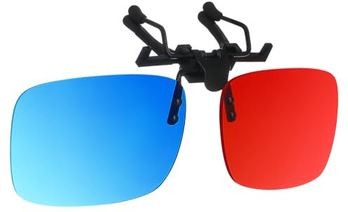 HOMSFOU 3d Brillenclip Rot Blau Für Kurzsichtigkeit Stereoclip Hautfreundlicher Und Verschleißfester Brillenzubehör Ohne Glasrahmen Sehtraining