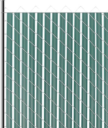 VEVOR Láminas de Privacidad con Bloqueo Inferior 1130x36,5x7,8 mm, Láminas Verticales de Doble Pared de HDPE con Bloqueo Inferior y Alas para Cercas de Alambre de Cadena para Jardines, Granjas, Verde