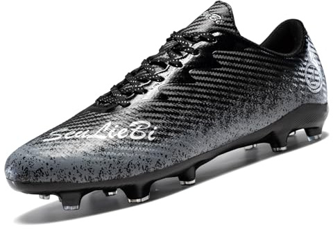 Unitysow Football Boots Men's Astro Turf Trainers Outdoor Football Shoes Kids Teenager Professional Athletics Soccer Shoes Sneakers,Black,4 UK