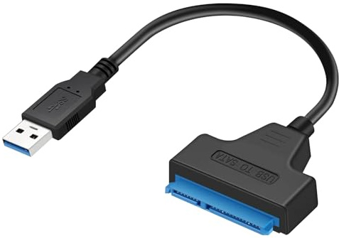 YCSONLY SATA to USB 3.0 Adapter Cable, USB 3.0 to SATA III Hard Drive Converter for 2.5 SSD HDD, 5Gbps High Speed Data Transfer, Plug & Play, Black