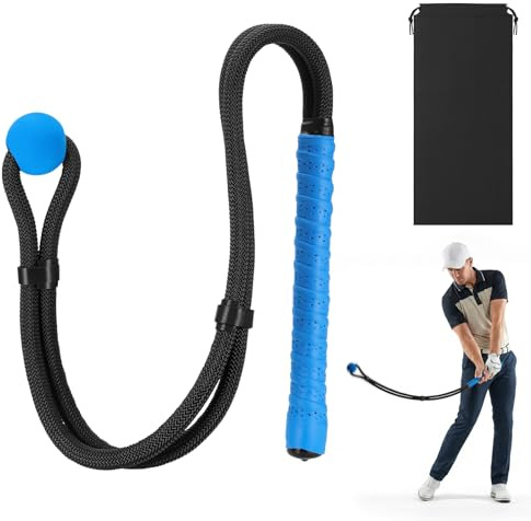 Starvortex Entraîneur de Swing de Corde de Golf, Améliore la Vitesse de Swing et Golfeurs Contrôle Force, Professionnel Aide à l'Entraînement Swing Corde de Golf avec Sac de Rangement