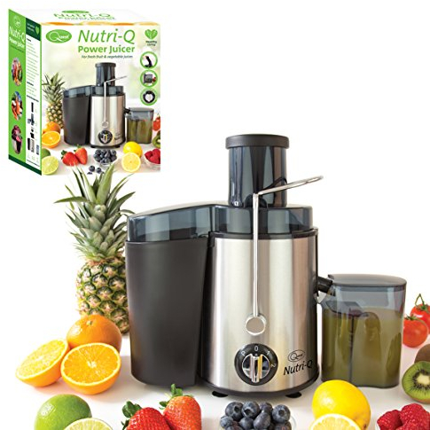 Quest Nutri-Q 34730 Power Juicer With Centrifugal Extractor / 0.5L Jug & 1.5L Pulp Container / Large Feeding Chute Included / 2 Speeds & Pulse Function