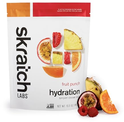SKRATCH LABS Sport Hydration Drink Mix | Hidratos de Carbono, Electrólitos en polvo | 440g | Ponche de frutas | Resistencia, entrenamiento, competición | Sin gluten, vegano