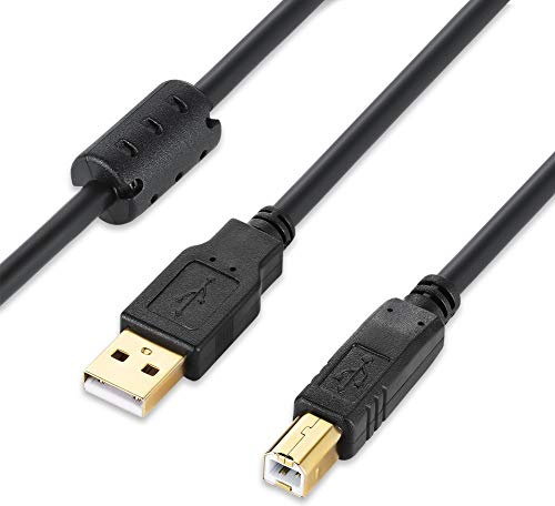 XBOHJOE USB 2.0 Printer Cable 25 FT USB Type A Male to B Male Printer Scanner Cord for HP, Canon, Lexmark, Epson, Dell USB a to b Cable and More (Black 25ft)
