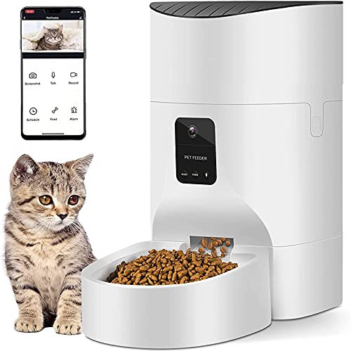 Alimentador Automático Para Perros Y Gatos Con Cámara HD, Alimentador Automático Para Mascotas De 8 Comidas Con Temporizador Programable, Aplicación De Teléfono Inteligente Habilitada Para Wi-Fi