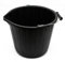 BH | 2 Pcs Black Builders Bucket | 14 Liters | Metal Handle | Plastic | Heavy Duty Water, Ideal For Home, Garden, and Other Work - By BEST HOUSE