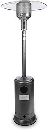 Stufa da Patio, Stufa da Patio in Acciaio Inossidabile con Ruote e Tavolo Grande, riscaldatore da Esterno a propano, Calore Perfetto per Esterni o Giardino (Colore Nero)