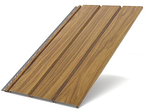 Bryza Panneaux en plastique noyer doré aspect bois 2 m - Panneaux muraux - Panneaux de plafond - Pour l'intérieur et l'extérieur - Revêtement mural (pièce de motif/motif de qualité)