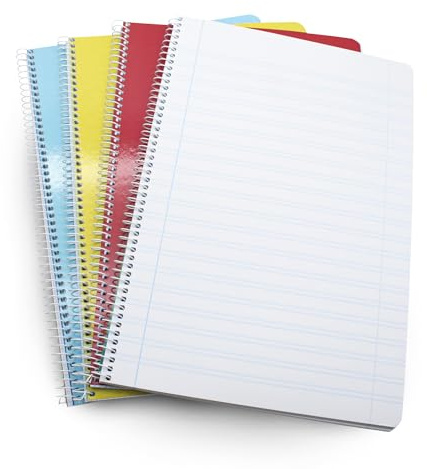 DOJA Barcelona | Cahier A4 Double Ligne | Lot Cahier 4 | Cahier Spirale A4 à Couverture Souple | 60g | 29,7x21cm | 80 Feuille de 3,5mm | 10 Couleurs Aléatoires | pour Fourniture Scolaire...