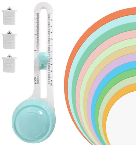 Coupe-cercle Rotatif avec 3 Lames Remplaçables pour Papier,Coupe-Cercle Circulaire Réglable,Coupe Papier Circulaire Scrapbooking,Circle Cutter Rotatif pour l'art et les Loisirs Créatifs,