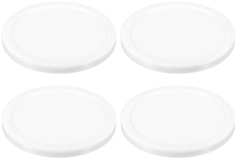 PATIKIL Air Hockey Pucks 8,5 cm, 4 st lufthockey tunga ersättningspuckar för spelbord utrustning tillbehör, vit
