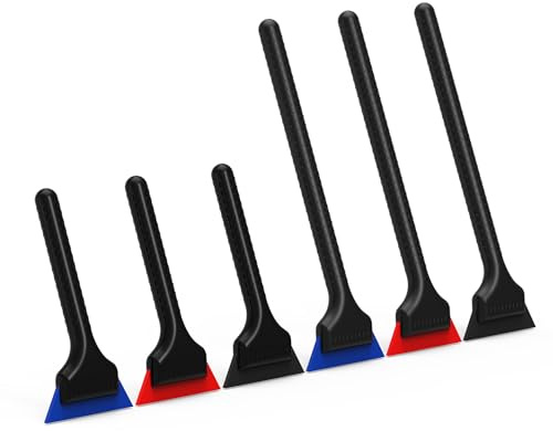 EHDIS Kit di Silicone Raclette - Lot de 6 Raclettes avec 3 Degrés de Dureté Dfférents, pour Le Coin de la Voiture, Le Pare-Brise, La Vitre et Le Miroir, Film Teinte Vitre Voitures Ensemble D'outils