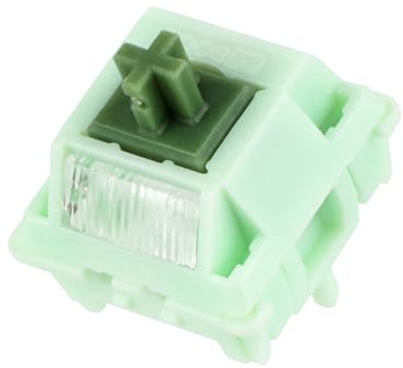 KiiBoom Matcha Latte V2 Linear Mechanical Switch Set, with Light Diffuser, Pre-lubed, 5 Pin Switch, 30 Pieces for Mechanical Gaming Keyboard, Compatible with MX Keycaps (45g)