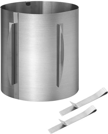 Tortenring, Edelstahl Tortenring Verstellbar. Tortenring Hoch 20 CM mit 2 Befestigungsclips, teleskopisch verstellbar zwischen 16 und 30 CM, die Innenwand des Backring hat eine skala, zum Backen