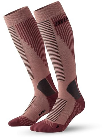 CEP Damen Cold Weather Socks Tall V2 Laufbekleidung Kompressions-Socken Rose - Altrosa Iii