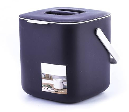 2 Tiers Kitchen Compost Bin Odorless Compost Bucket with Carrying Handle Indoor Food Waste Bin Easy to Clean Trash Can