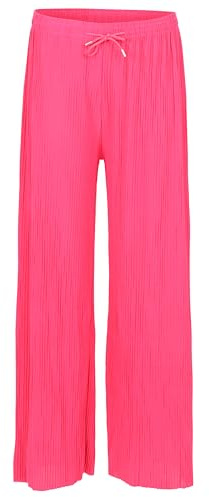 Easy Young Fashion Pantalon d'été pour femme - Pantalon plissé doux et fluide - Pantalon de loisirs moulant - Pantalon Marlène tendance élégant et décontracté 999