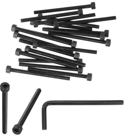 PATIKIL M5 x 65mm Hex Socket Head Screws Cap Bolt, 20 Pack 12.9 Grade Carbon Steel Hexagon Socket Screw Hex Socket Drive Machine with Wrenches, Black
